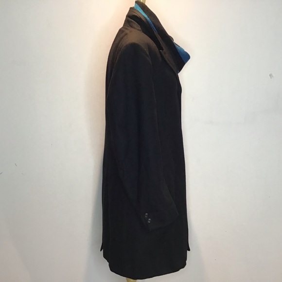 Eagle Clothes Black Wool Four Button MidLength Vintage Notch Collar Overcoat 44 - Picture 6 of 15